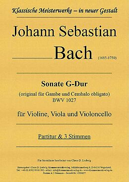 Johann Sebastian Bach Notenblätter Sonate G-Dur BWV1027