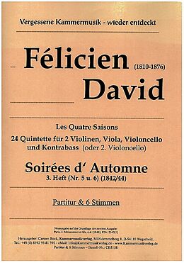 Félicien David Notenblätter Soirées d Automne Band 3 (Nr.5 und 6)