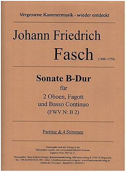 Johann Friedrich Fasch Notenblätter Sonate B-Dur (FWV NB2)