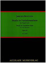 Jorgen Bentzon Notenblätter Studie in Variationenform op.34