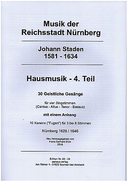 Johann Staden Notenblätter Hausmusik Band 4