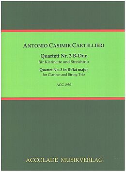 Antonio Casimir Cartellieri Notenblätter Quartett Nr.3 B-Dur