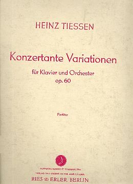 Heinz Tiessen Notenblätter Konzertante Variationen op.60