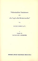 Rudolf Krebs Notenblätter Volkstümliche Variationen über Ein Vogel