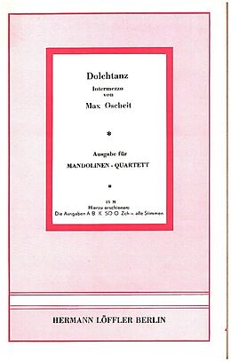 Max Oscheit Notenblätter Dolchtanz op.19