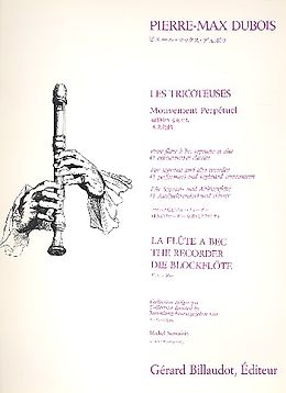 Pierre Max Dubois Notenblätter Les tricoteuses for soprano/alto recorder