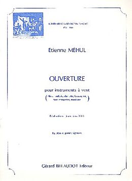 Etienne Nicolas Henri Mehul Notenblätter Ouverture