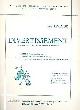 Guy Lacour Notenblätter Divertissement pour saxophone alto et
