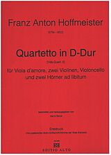 Franz Anton Hoffmeister Notenblätter Quartetto in D-Dur (Vda-Quart. Nr.2)