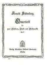 Arnold Schönberg Notenblätter Streichquartett op.7