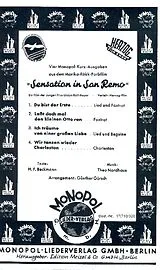 Theo Nordhaus Notenblätter Sensation in San Remo (Auswahl)