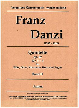 Franz Danzi Notenblätter 3 Bläserquintette op.67 Nr. 4 - 6
