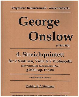 George Onslow Notenblätter Streichquintett Nr.4 op.17 g-Moll