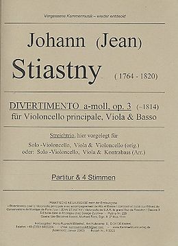 Bernhard Stiastny Notenblätter Divertimento a-Moll op.3 für Violoncello