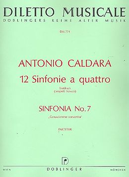 Antonio Caldara Notenblätter Sinfonia Nr.7 D-Dur aus 12 Sinfonie a quattro