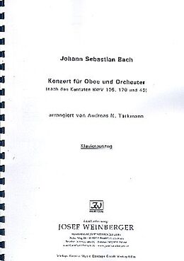 Johann Sebastian Bach Notenblätter Konzert für Oboe und Orchester