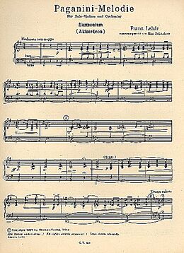 Franz Lehár Notenblätter Paganini-Melodie