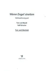Ralf Grössler Notenblätter Wenn Engel streiten für Erzähler, Kinderchor