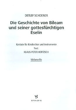 Detlef Schoener Notenblätter Die Geschichte von Bileam und seiner gottesfürchtigen Eselin