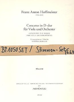 Franz Anton Hoffmeister Notenblätter Konzert D-Dur