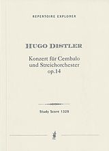 Hugo Distler Notenblätter Konzert op.14 für Cembalo und