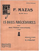 Jacques Féréol Mazas Notenblätter 15 Duos abécédaires op.85a