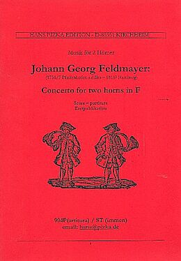 Johann Georg Feldmayr Notenblätter Konzert F-Dur Nr.1