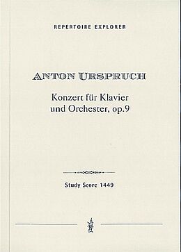 Anton Urspruch Notenblätter Konzert op.9