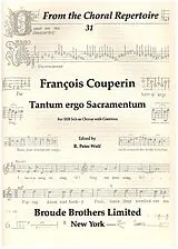 Francois (le grand) *1668 Couperin Notenblätter Tantum ergo Sacramentum