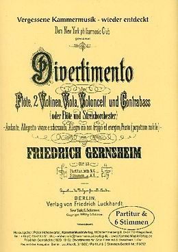 Friedrich Gernsheim Notenblätter Divertimento E-Dur op.53