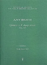 Amy Marcy Cheney Beach Notenblätter Quintet in F sharp minor, op. 67