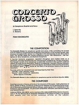 Frank Bencriscutto Notenblätter Concerto Grosso