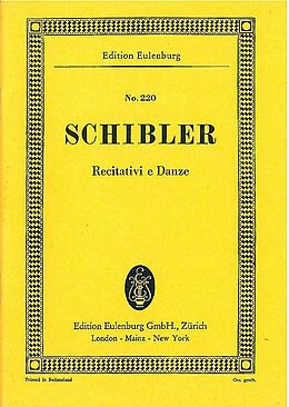 Armin Schibler Notenblätter Recitativi e Danze