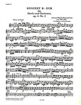 Johann Baptist Krumpholtz Notenblätter Konzert B-Dur op.4,2