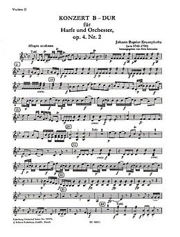 Johann Baptist Krumpholtz Notenblätter Konzert B-Dur op.4,2