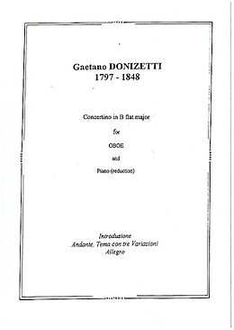 Gaetano Donizetti Notenblätter Concertino B-flat Major