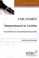 Karl Stamitz Notenblätter Klarinettenkonzert B-Dur Nr.3