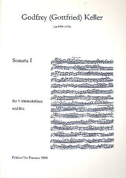 Gottfried (Godfrey) Keller Notenblätter Sonate Nr.1