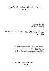 Ludwig Senfl Notenblätter Chorsätze aus Johannes Otts Liederbuch