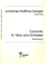 Johann Matthias Sperger Notenblätter Konzert für Viola und Orchester