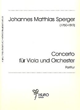 Johann Matthias Sperger Notenblätter Konzert D-Dur