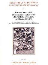 Philippe Verdelot Notenblätter Intavolatura de li madrigali di Verdelotto da cantare et sonare nel la