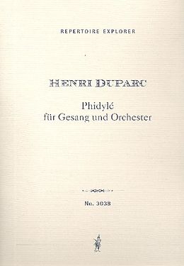 Henri Duparc Notenblätter Phidylé