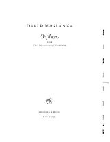 David Maslanka Notenblätter Orpheus
