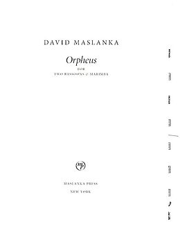 David Maslanka Notenblätter Orpheus