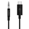 RockStar 3.5mm Audio Cable with USB-C Connector, 0.9m - black