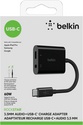 Belkin 3.5 mm Audio + USB-C Charge Adapter RockStar - black