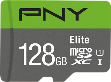 PNY micro-SDXC Elite 128GB P-SDU128V11100EL-GE UHS-I U1/A1(V10)&SD adapter