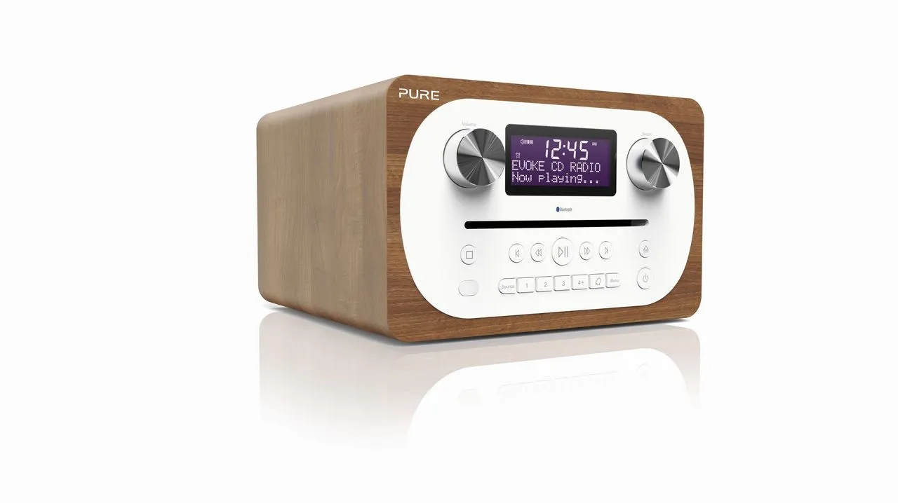 Pure Evoke C-D4 FM/DAB+/BT/AUX Radio and CD Player - walnut