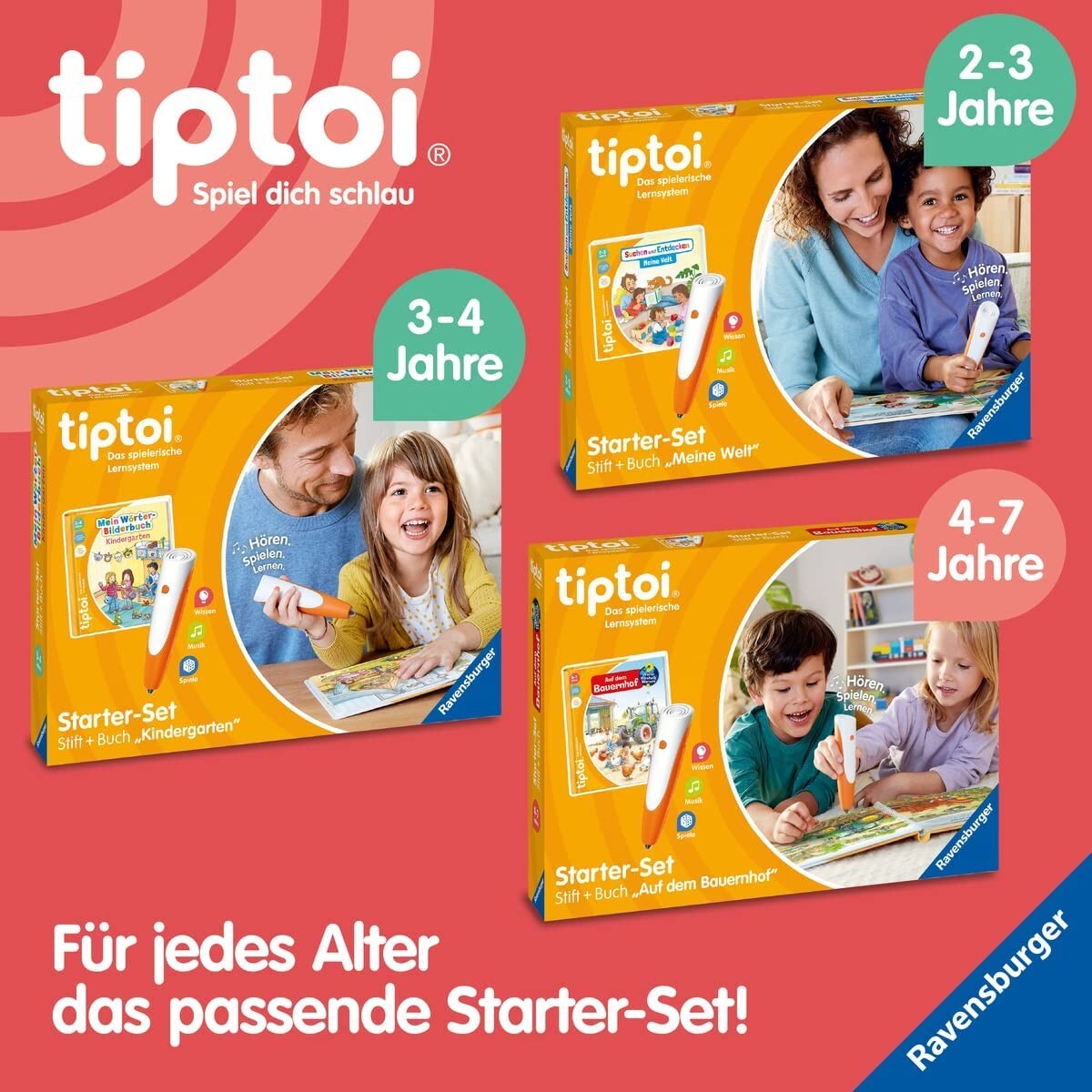 Ravensburger tiptoi Starter-Set 00114: Stift und Bauernhof-Buch - Lernsystem für Kinder ab 4 Jahren